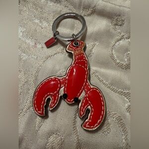 NWOT Coach Red Lobster Leather Keychain